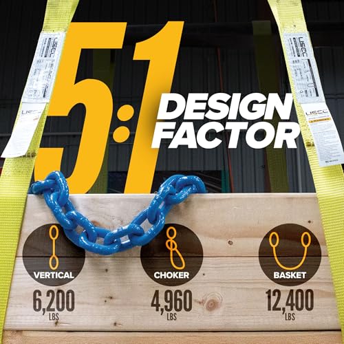 US Cargo Control Nylon Lifting Sling 2" x 6', 2-Ply Eye to Eye Slings (Made in USA) - 4,960 LBS Choker, 6,200 LBS Vertical, 12,400 LBS Basket Capacity - Lift Straps for Lifting & Rigging - size: 2in x 6ft (2-Ply)