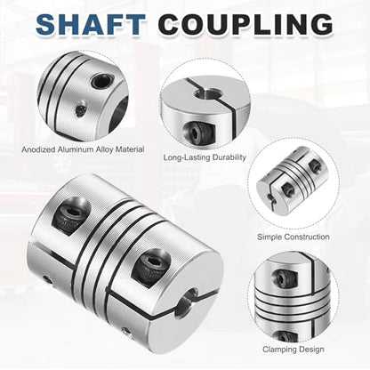 MECCANIXITY 2Pcs 4 to 8mm Flexible Shaft Coupling 20mmL 15mmDia - size: 4 to 8mm