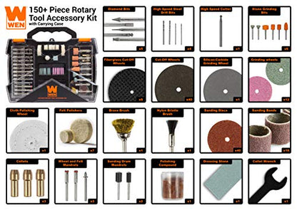 WEN 230151A 150-Piece Rotary Tool Accessory Kit with Carrying Case - size: 150 Pieces