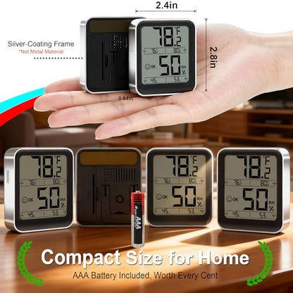 Antonki Indoor Thermometer Hygrometer, Max Min Records, w/Battery