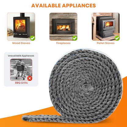 Stanbroil Stove Gasket Tape, 5/8" Width, 1/4" Thick, 72" Length - size: 5/8" Wide - 1/4" Thick