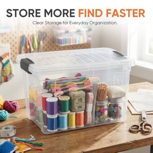 Superio 8.7 Quart Clear Plastic Storage Boxes with Lids, Stackable Organizer Containers, BPA-Free Storage Bins for Home, Office, School & Dorm, 1 Pack - size: 12" x 8.25" x 7.5"