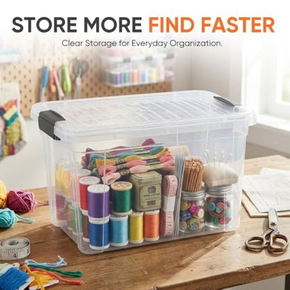 Superio 8.7 Quart Clear Plastic Storage Boxes with Lids, Stackable Organizer Containers, BPA-Free Storage Bins for Home, Office, School & Dorm, 1 Pack - size: 12" x 8.25" x 7.5"
