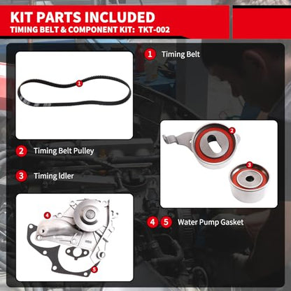 Timing Belt Kit with Water Pump Replacement for: TKT-002 - size: 1987-2001 Camry