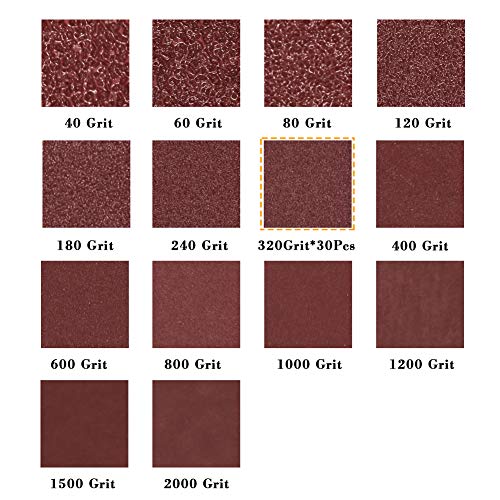 SPEEDWOX 30 Pcs Hook and Loop Triangle Sandpaper 320 Grit 80mm 3-1/8 Inches for Oscillating Multi Tool Detail Sander Sanding Discs Triangle Sanding Pads - style: 320 Grit