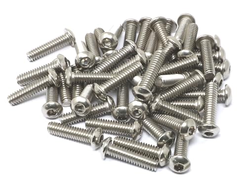 iexcell 50 Pcs 1/4-20 x 1 Stainless Steel 304 Hex Socket Button Head Cap Screws Bolts Kit - size: 1/4-20 x 1"