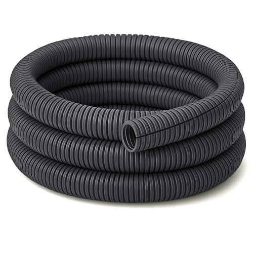 Electriduct Split Wire Loom Tubing Polyethylene Corrugated Flexible Conduit - 1.5" Nominal Size - 10 Feet - Gray - color: Gray, size: 1.5 Inch - 10 Feet