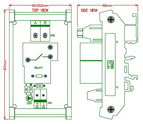 CZH-Labs DIN Rail Mount 12V Passive SPST-NO 30Amp Power Relay Module.