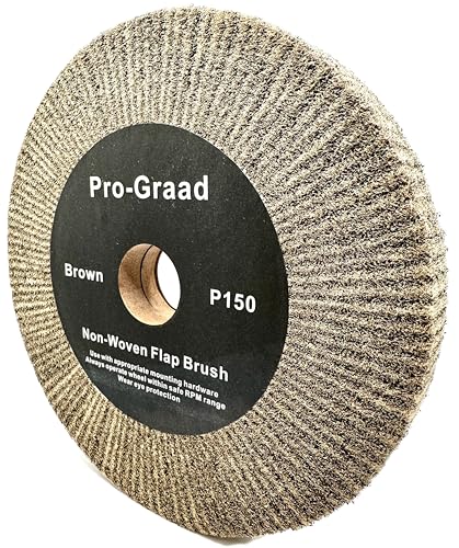 Cut & Polish Flap Brush Wheel 8" x 1", P150 Brown, 1 Pack - style: 8" x 1" x 1-1/4" Brown
