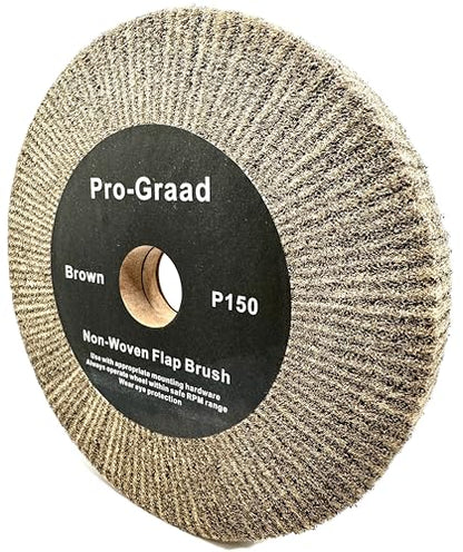 Cut & Polish Flap Brush Wheel 8" x 1", P150 Brown, 1 Pack - style: 8" x 1" x 1-1/4" Brown