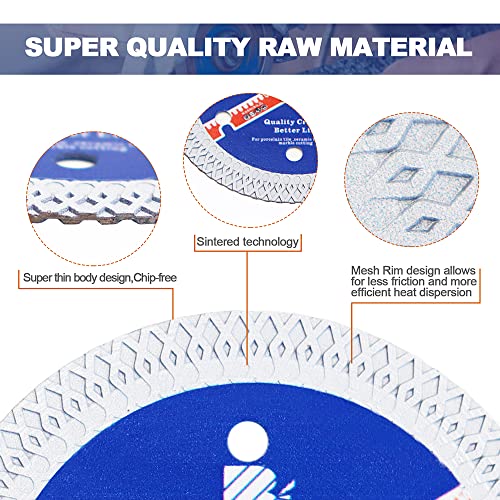 Super Thin Diamond Porcelain Saw Blade with X Teeth,BRSCHNITT 2pcs 9 Inch (230mm) x Arbor 1"-7/8" Angle Grinder Diamond Cutting Disc for Dry/Wet Cutting Porcelain Tile Ceramic Marble Granite - size: 230mm(9")