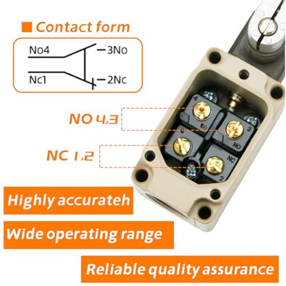 WLCA12-2-Q Adjustable Roller Lever Arm Limit Switch - size: 2 Pcs