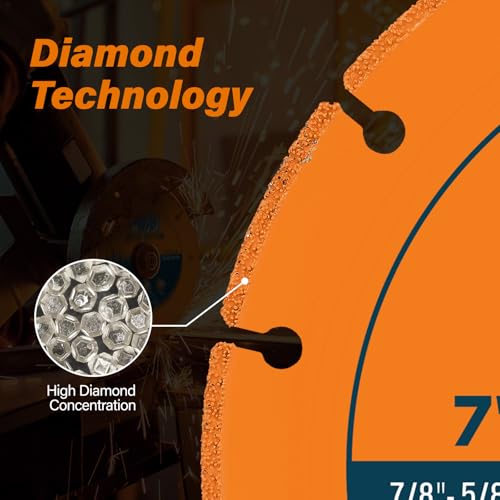 7" Cut Off Wheels, Diamond Cutting Wheel for Angle Grinder (2 Pack) - style: 7 inch/2pcs