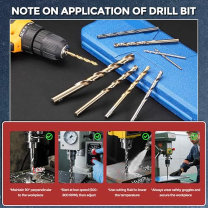 5pcs Drill Bit 5mm Diameter M35 5% Cobalt HSS for Metal - size: 5mm