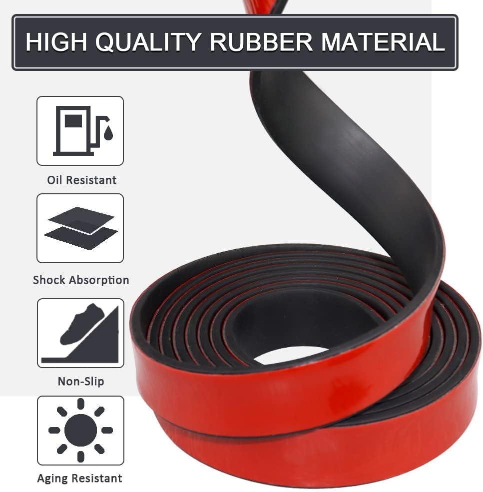 Adhesive Rubber Strips with Adhesive Backing Self Stick Neoprene Solid Rubber Sheets Rolls Strips for Gaskets Pads Seals Crafts Protection (1" Wide x 1/8" Thick x 10' Long) - size: 118 x 1 x 0.125 inches