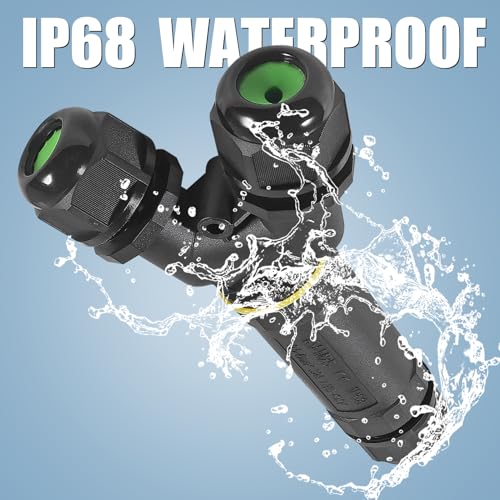 2PCS 3 Way Junction Box, M25 Y Shape Outdoor IP68 Waterproof 3Pin Electrical Cable Connector Suitable for Repair and Extend Power Cables - color: 2PCS 3Pin M25 Y-Shape