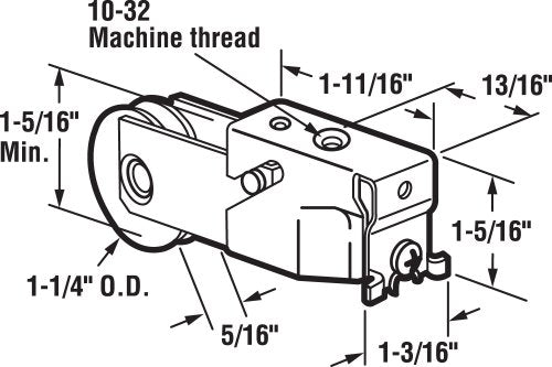 Prime-Line D 1560 Single 1-1/4 in. Steel Roller Assembly, Ball Bearing, Unique Housing (Single Pack)