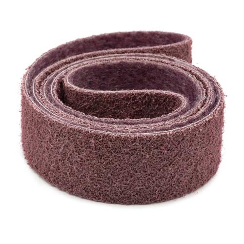 Red Label Abrasives 2 X 42 Inch Non Woven Surface Conditioning Sanding Belts for Knife Makers and Metal Fabricators - Maroon Medium Grit Sand Paper- 3 Pack - size: 2x42 Medium Grit - 3 Pk