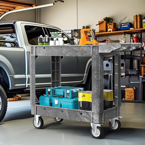 DWVO 40 x 17 in Heavy Duty Rolling Utility Cart on Wheels, Grey - color: Gray, size: 40"x17"
