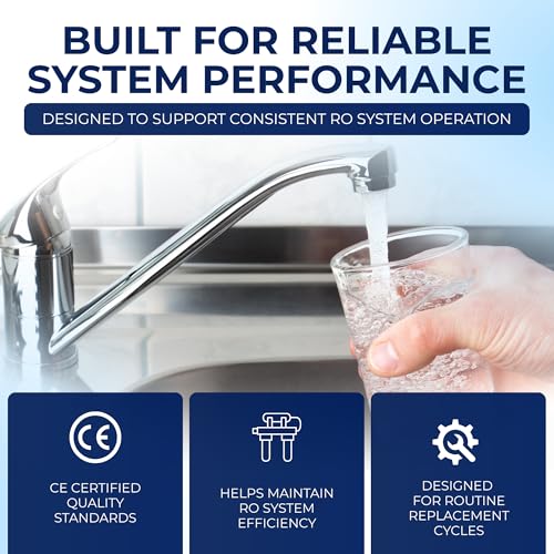 IPW Industries Inc. - Hydrotech 41400008-09 Reverse Osmosis Water Filter Replacement Set & 33001033-50 GPD Membrane RO Cartridge for Home Improvement; Compatible to Aqua FLo 1240