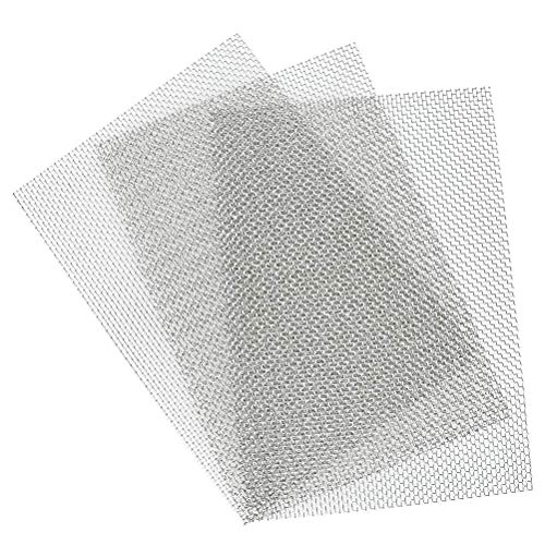 TIMESETL 3 Pcs Stainless Steel Woven Wire 8 Mesh - 12" x 8"(30x21cm) Garden Fence BBQ Wire Mesh Window Screen Mesh - size: 12" x 8" 8 Mesh