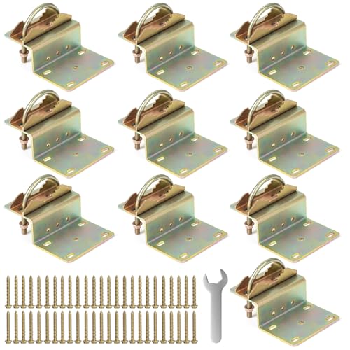 10 Sets Antenna Pole Mount Z Bracket Heavy-Duty M8 U Bolt Windproof Antenna Mast Clamp Galvanized Steel + 50 Screws for Home Outside TV Antenna Pole Holder - style: Z Pole Bracket - 10 sets