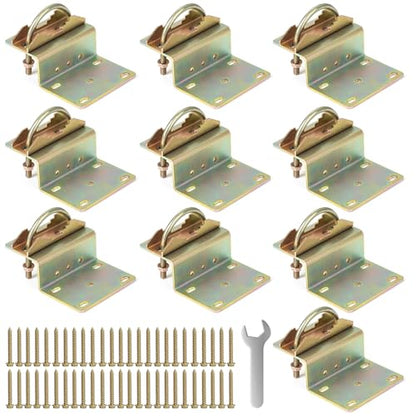 10 Sets Antenna Pole Mount Z Bracket Heavy-Duty M8 U Bolt Windproof Antenna Mast Clamp Galvanized Steel + 50 Screws for Home Outside TV Antenna Pole Holder - style: Z Pole Bracket - 10 sets