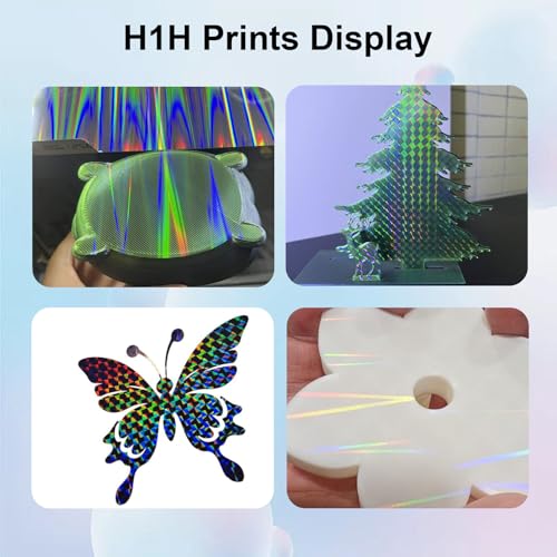 IdeaFormer-3D H1H Smooth Build Plate for Bambu Lab A1 Mini, Rainbow Streak+Phantom Double Sided Textured Spring Steel Sheet 184x184mm for Bambulab A1 Mini - color: Smooth H1H