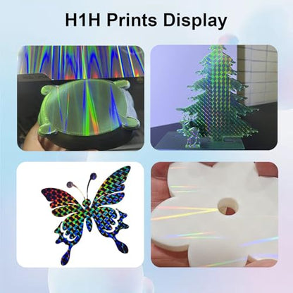 IdeaFormer-3D H1H Smooth Build Plate for Bambu Lab A1 Mini, Rainbow Streak+Phantom Double Sided Textured Spring Steel Sheet 184x184mm for Bambulab A1 Mini - color: Smooth H1H