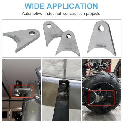 Weld on Tabs, Axle Shock Mount Bracket, 1/2" Hole, 1/4" Thick, 4 Pcs - color: 3" Axle Mount-1/4" Thick
