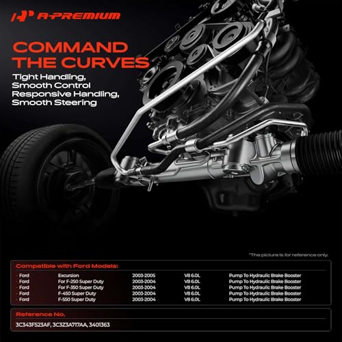 A-Premium Power Steering Pressure Hose Assembly Compatible with Ford
