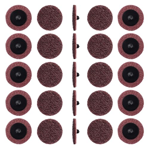 25 PCS Sanding Discs 2 Inch Quick Change Disc with 1/4" Shank Holder Snap-On Grinding Disc for Die Grinder Sanding Disc Medium Surface Conditioning Discs for Burr Finish Rust Paint Removal - style: 25PCS Medium