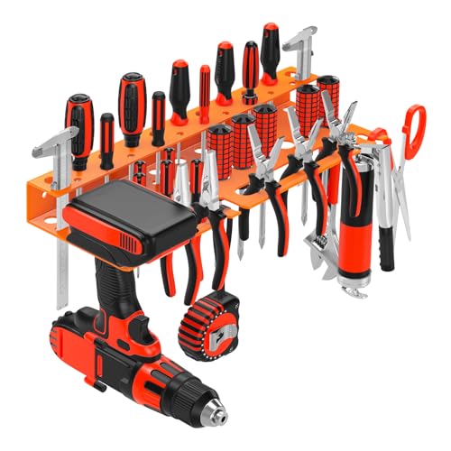 Metal Screwdriver Organizer, Wall Mount Plier Organizer Hammer Holder, Hand Tool Storage Rack for Garage Workshop Workbench(orange, 1PC) - color: orange, size: 1PC Hand Tool Holder