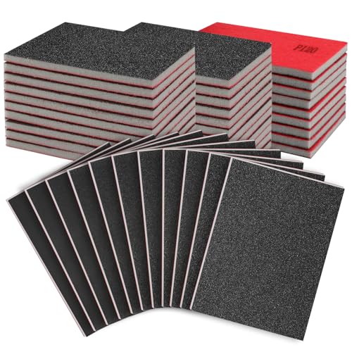 27 Pcs Sanding Sponge Block Pads, 120 Grit Fine Sandpaper Sand Paper - size: 120 Grits
