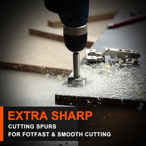 COMOWARE Forstner Bit Set 16 PCS for Woodworking, Precision Carbon Steel Drill bits for Clean Holes, Professional Heat-Treated Boring Tool Kit for Plastic & PVC, 1/4" to 2-1/8" Sizes