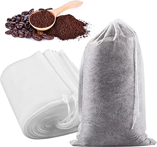 Yzurbu 100pcs 8''x12'' Cold Brew Coffee Bags, No Mess Disposable Filter Bag with Drawstring for Coffee Grounds & Ice Tea - size: 100pcs - 8''x12''