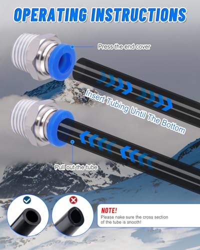 1/4" Air Line Tubing Kit, 32.8FT SAE J844 PA Nylon Air Hose Tubing