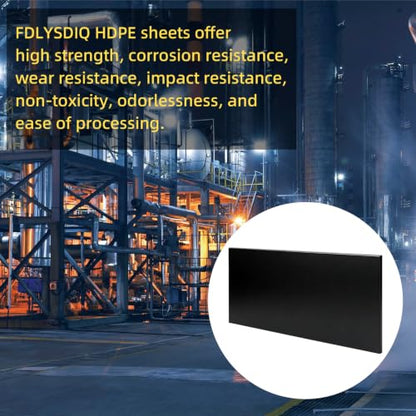 2PC High-Density Polyethylene (HDPE) Plastic Sheet, 1/2" X 16'' X 12'' Black, Versatile Board for Machining, Home Improvements, and DIY Engineering Projects - color: Black2