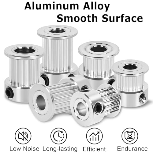 6 Pack GT2 Timing Belt Pulley 20 Teeth,5mm bore,synchronous Pulley - size: 20T-B5-6