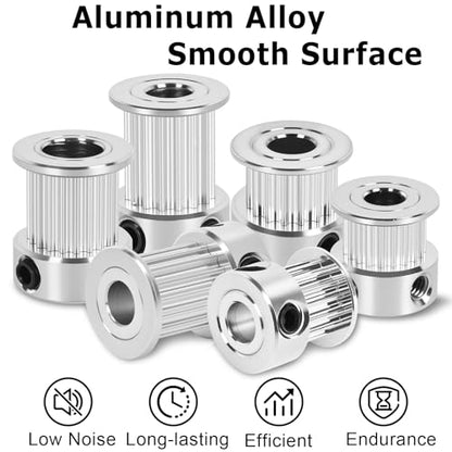 6 Pack GT2 Timing Belt Pulley 20 Teeth,6mm bore,synchronous Pulley - size: 20T-B6-6
