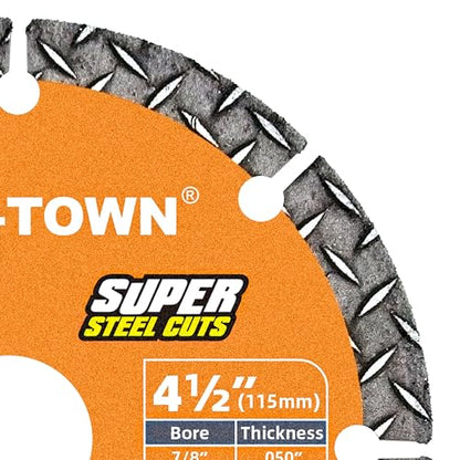 TWIN-TOWN 4 1/2" Diamond Cutting Wheel for Metal with 7/8" Arbor-2PCS - style: 4 1/2 x 7/8" 2PCS