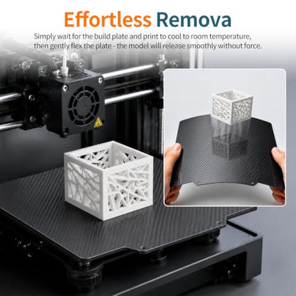 Upgraded Upgraded K2 Smooth Build Plate 270x293mm Double Sides Carbon Fiber PET PEO Spring Steel Flexible Platform Print Bed for K2 3D Printer - size: 270x293mm