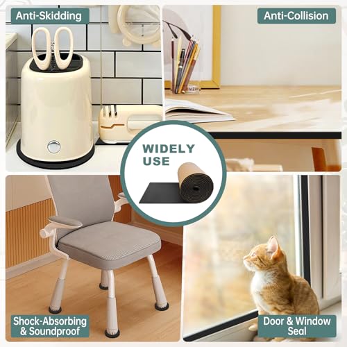 FONUNO Neoprene Foam Padding with Adhesive Closed Cell Foam, Black - color: Black, size: 12" Wide x 118" Long x 1/16" Thick