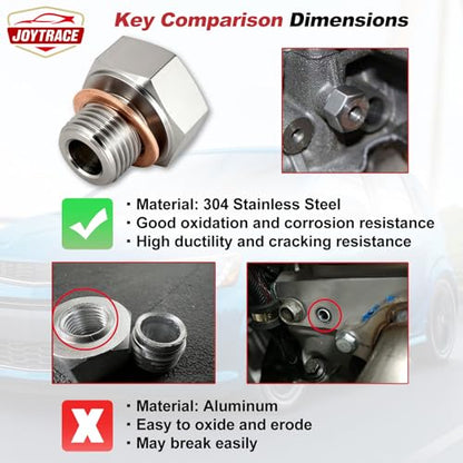 2 PCS Stainless Steel Oil Pressure Sensor Adapter for GM LS Series Engines LS1 LSX LS3 4.2L 4.3L 4.8L 5.3L 6.0L 6.2L M16 1.5