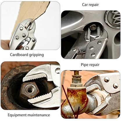 5-inch Locking Pliers, Curved Jaw with Wire Cutter - size: 5-Inch