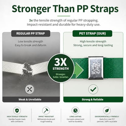 1000ft 5/8'' Polyester (PET) Strapping and 100Pc Metal Seals - color: strapping&seals