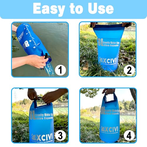 xcivi 8L Gravity Water Bag for Membrane Solutions Straw Water Filter S1