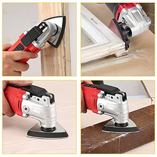 SPEEDWOX 30 Pcs Hook and Loop Triangle Sandpaper 400 Grit 80mm 3-1/8 Inches for Oscillating Multi Tool Detail Sander Sanding Discs Triangle Sanding Pads - style: 400 Grit