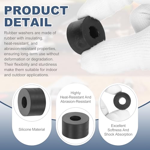 uxcell 5Pcs Rubber Spacers, 25mm OD, 10mm ID, 15mm Thick Black Round Anti Vibration Rubber Pads Isolation Bushings Washer for Home Cars Boat(0.98"OD x 0.39" ID x 0.59" Thick) - size: 25mm OD x 10mm ID x 15mm Thick