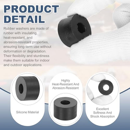 uxcell 5Pcs Rubber Spacers, 25mm OD, 10mm ID, 15mm Thick Black Round Anti Vibration Rubber Pads Isolation Bushings Washer for Home Cars Boat(0.98"OD x 0.39" ID x 0.59" Thick) - size: 25mm OD x 10mm ID x 15mm Thick